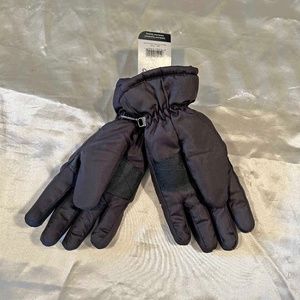GLOVES, WINTER INSULATED, WATER RESISTANT, BLACK, SIZE M/L, by ATHLETIC WORKS,